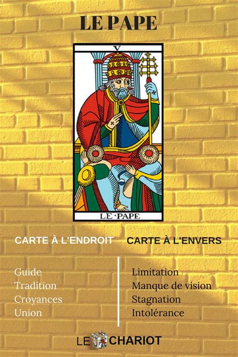 carte du pape tarot|Le Pape Tarot : Signification en Amour, Santé et Argent